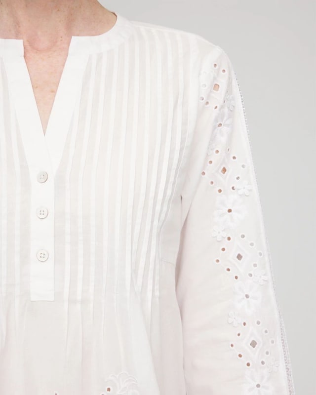 Eyelet Scallop Hem Blouse - image 4